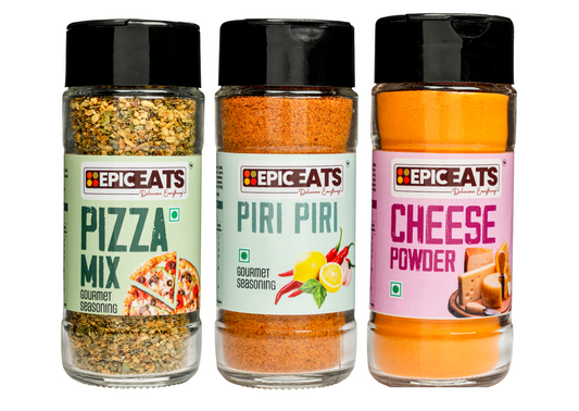 Pizza Mix, Piri Piri ,Cheese Powder | Pack of 3 bottles