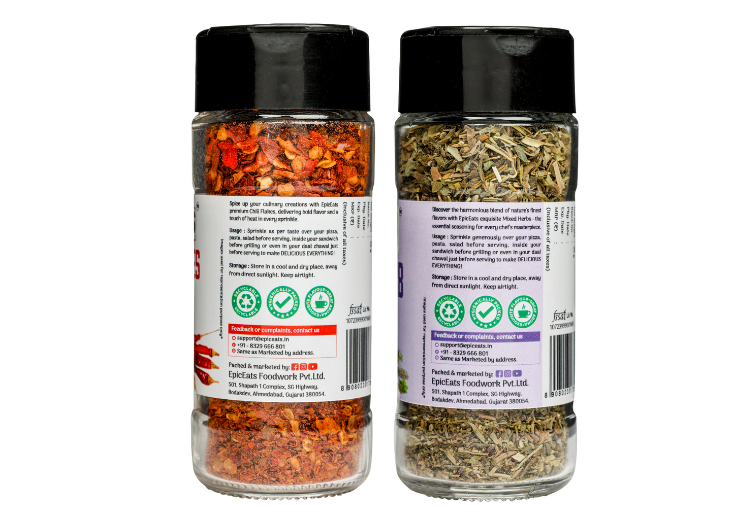 Chilli Flakes, Mixed Herb | Pack of 2 bottles