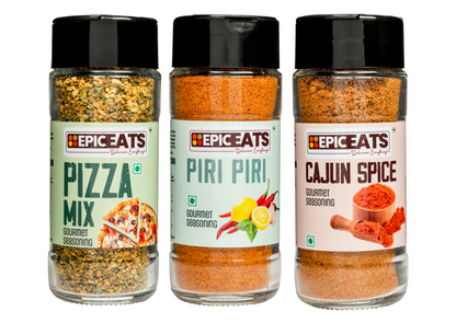 Pizza Mix, Piri Piri, Cajun Spice | Pack of 3 bottles