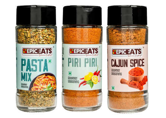 Pasta Mix, Piri Piri, Cajun Spice | Pack of 3 bottles