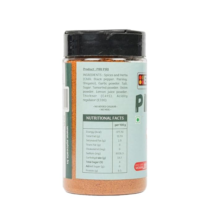 Epic Eats Piri Piri used in various dishes like pasta, nachos, and paneer.