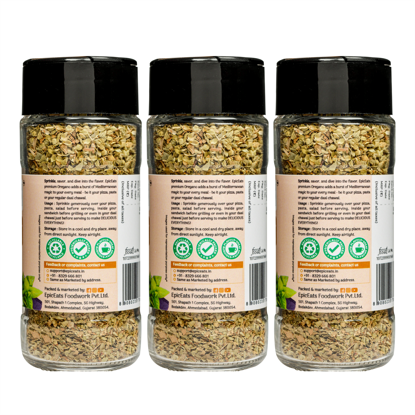 Oregano | Pack of 3 glass bottles