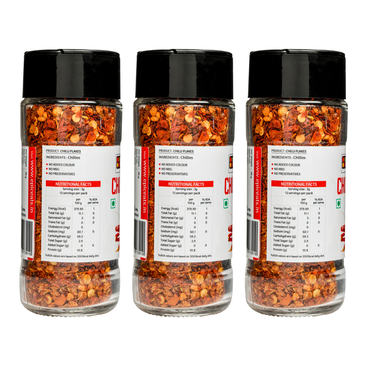 Chilli Flakes | Pack of 3 bottles