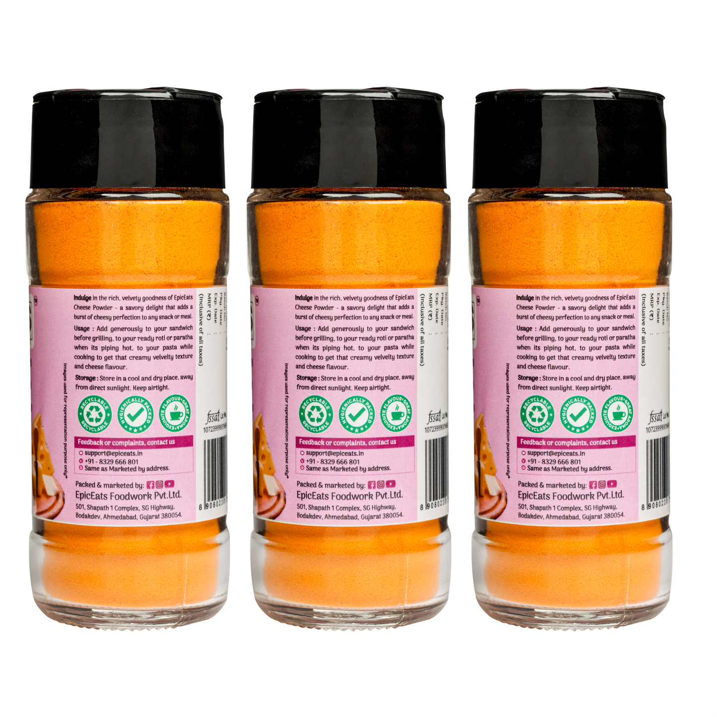 Cheese Powder seasoning | Pack of 3 bottles