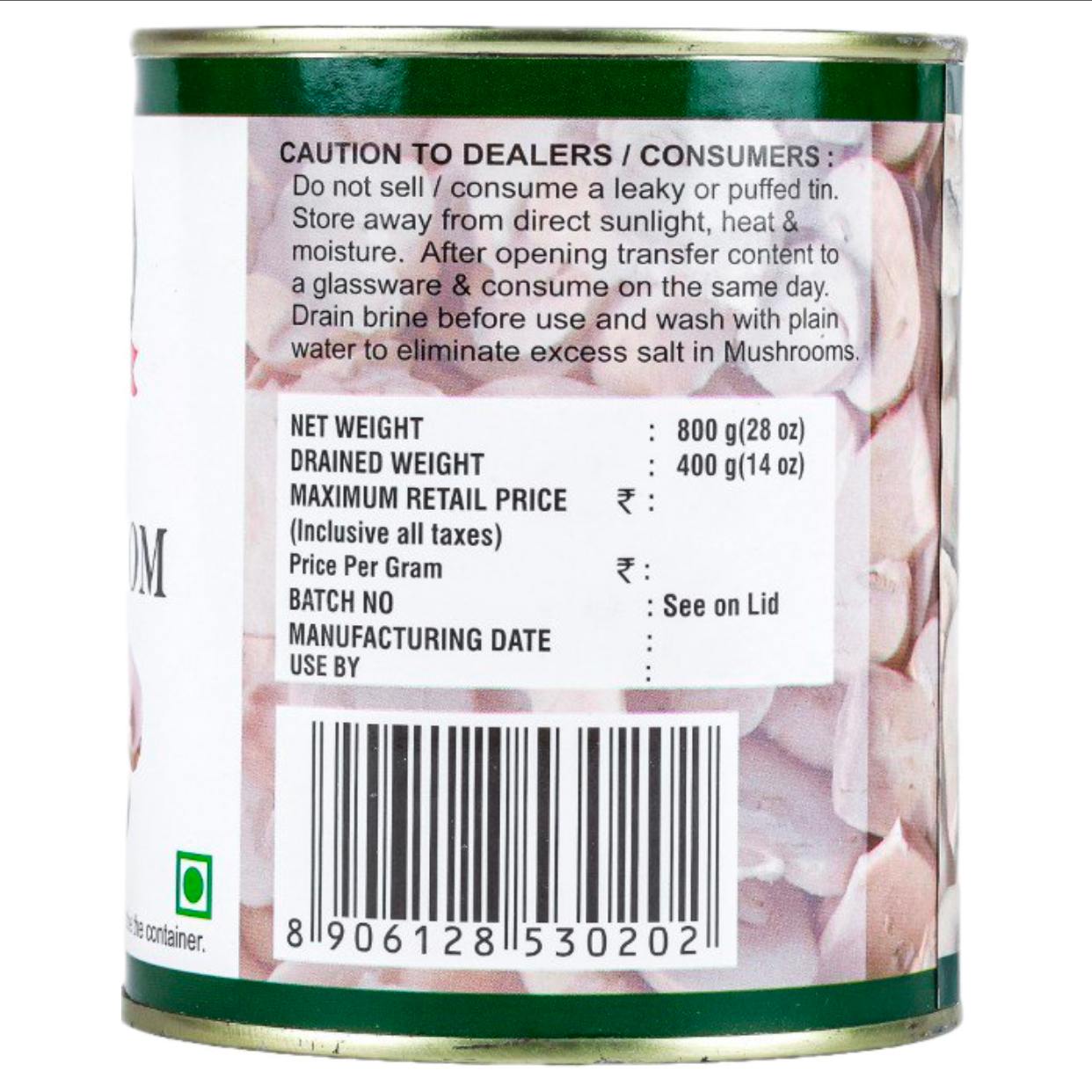 Slice Mushroom 800g