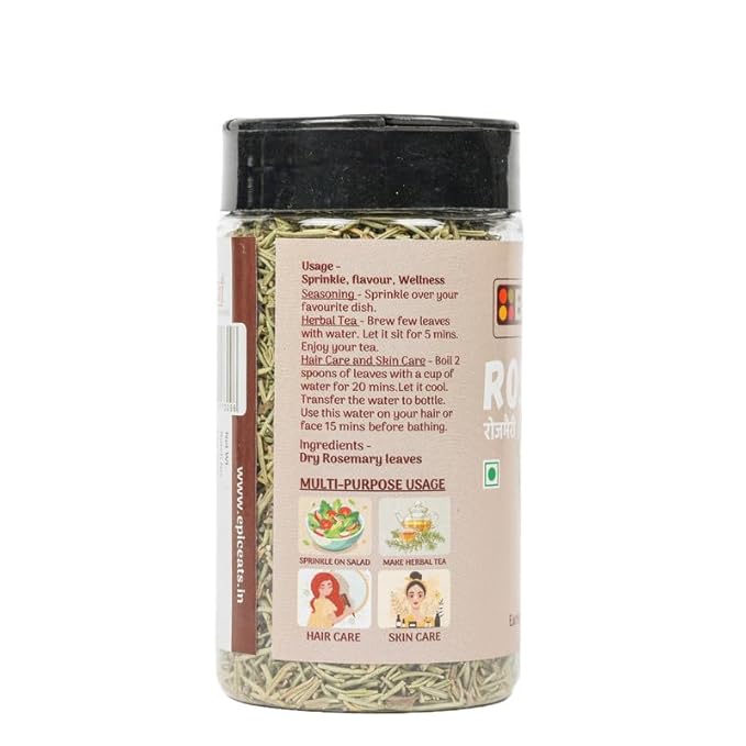 Usage and benefits of Epic Eats Dried Rosemary Ideal for seasoning tea hair growth & skin care